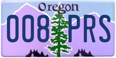 OR license plate 008PRS