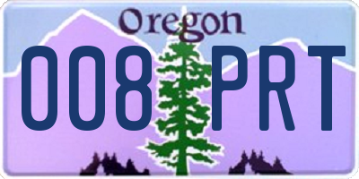 OR license plate 008PRT