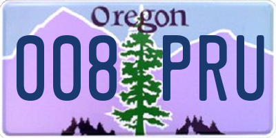 OR license plate 008PRU