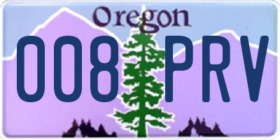 OR license plate 008PRV
