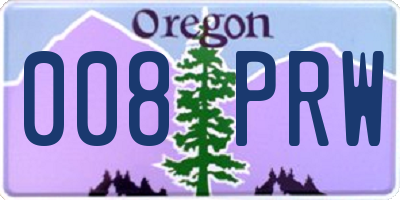 OR license plate 008PRW