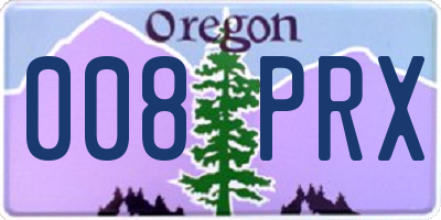 OR license plate 008PRX
