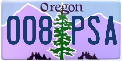 OR license plate 008PSA