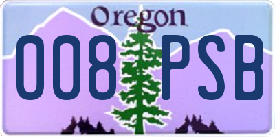 OR license plate 008PSB