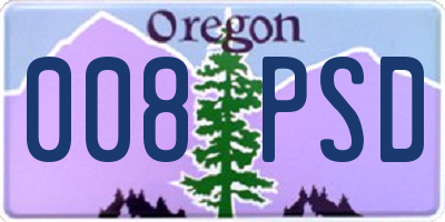 OR license plate 008PSD