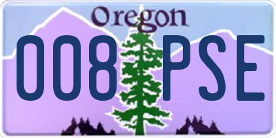 OR license plate 008PSE