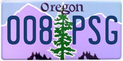 OR license plate 008PSG