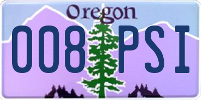 OR license plate 008PSI