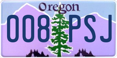 OR license plate 008PSJ