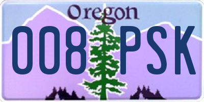 OR license plate 008PSK