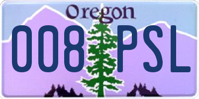 OR license plate 008PSL