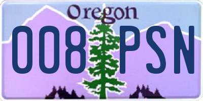 OR license plate 008PSN