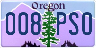 OR license plate 008PSO