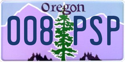 OR license plate 008PSP