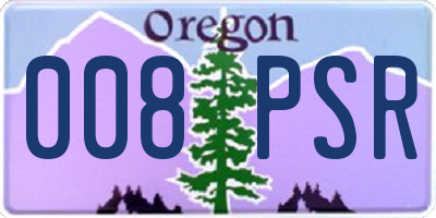OR license plate 008PSR