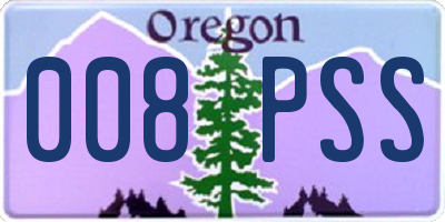 OR license plate 008PSS