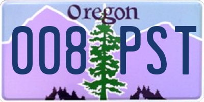 OR license plate 008PST