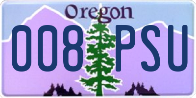 OR license plate 008PSU