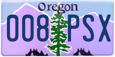 OR license plate 008PSX