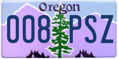 OR license plate 008PSZ