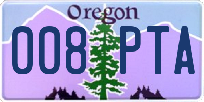 OR license plate 008PTA