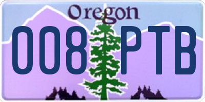 OR license plate 008PTB