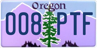OR license plate 008PTF