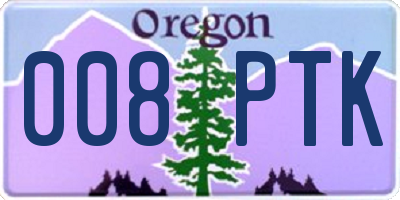 OR license plate 008PTK