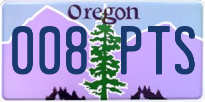 OR license plate 008PTS