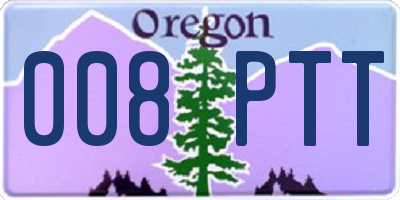 OR license plate 008PTT
