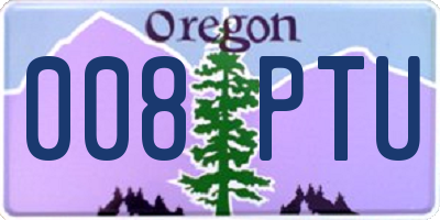 OR license plate 008PTU