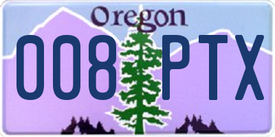 OR license plate 008PTX