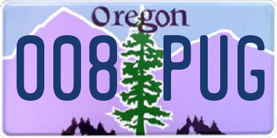 OR license plate 008PUG