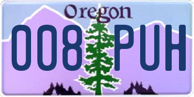 OR license plate 008PUH