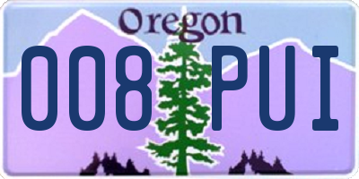 OR license plate 008PUI