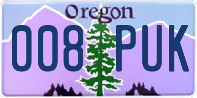 OR license plate 008PUK