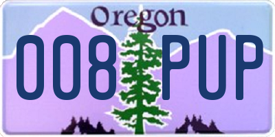 OR license plate 008PUP