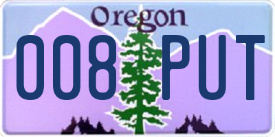 OR license plate 008PUT
