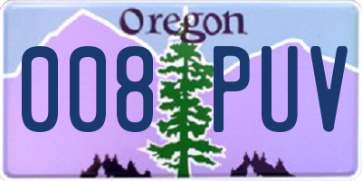 OR license plate 008PUV