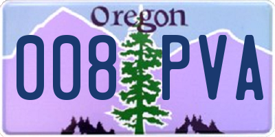 OR license plate 008PVA