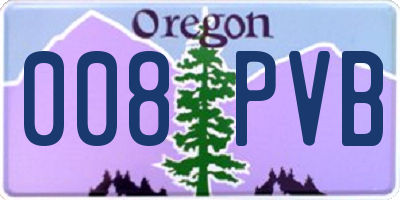 OR license plate 008PVB