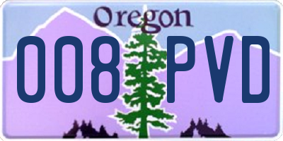OR license plate 008PVD