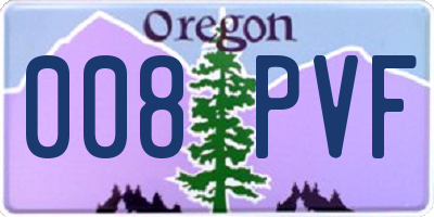 OR license plate 008PVF