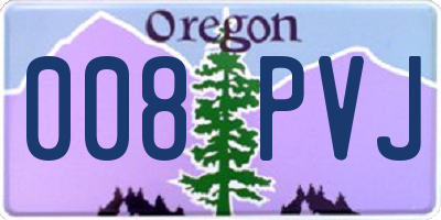 OR license plate 008PVJ