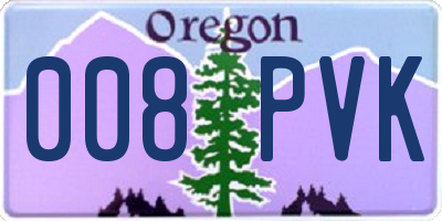 OR license plate 008PVK