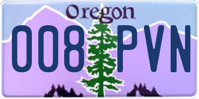 OR license plate 008PVN