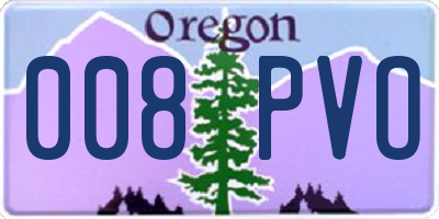 OR license plate 008PVO