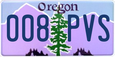 OR license plate 008PVS