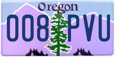 OR license plate 008PVU