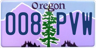 OR license plate 008PVW